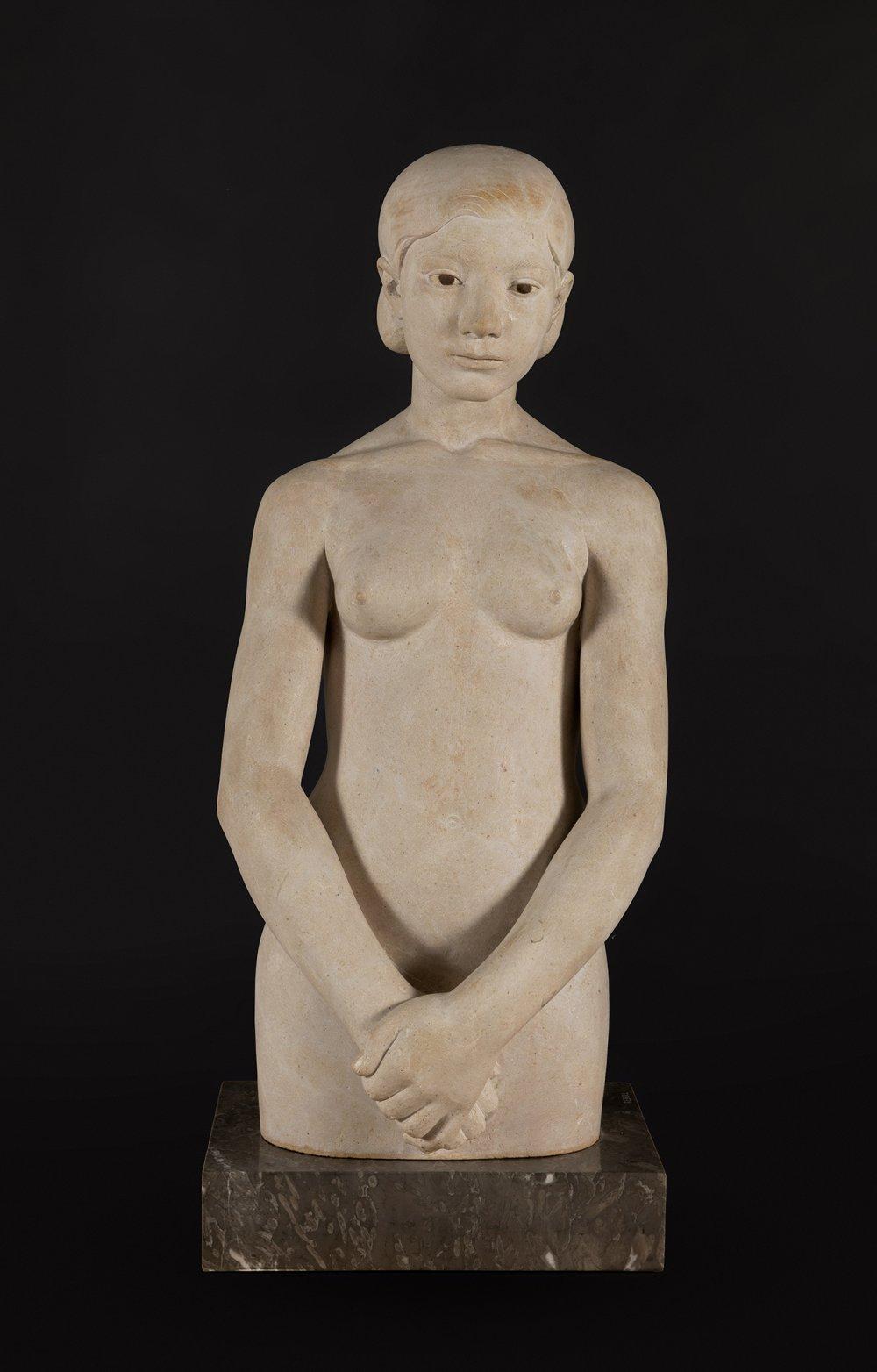 Joan Rebull comparable auction result: joan rebull reus 1899 barcelona 1981 la gitanilla c 1933 stone sculpture signed on the base