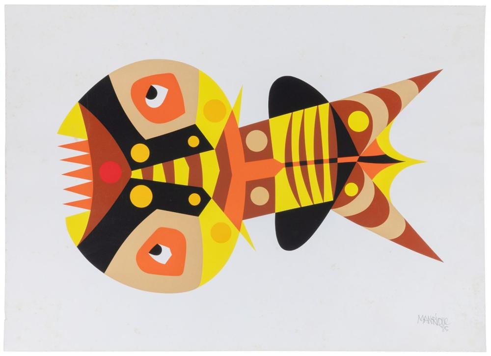 c sar manrique cabrera lanzarote 1919 1992 composition 1985 color lithograph on velin paper signed and dated by hand presents humidity stains · Setdart Auction House · 2026-01-12 César Manrique comparable auction result: c sar manrique cabrera lanzarote 1919 1992 composition 1985 color lithograph on velin paper signed and dated by hand presents humidity stains