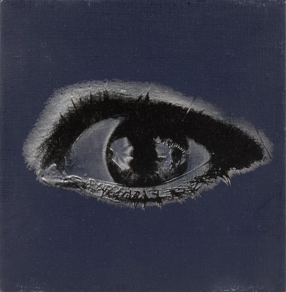 Christopher Makos comparable auction result: christopher makos lowell massachusetts usa 1948 gaze 1991 silkscreen on canvas and acrylic paint signed and dated on the back