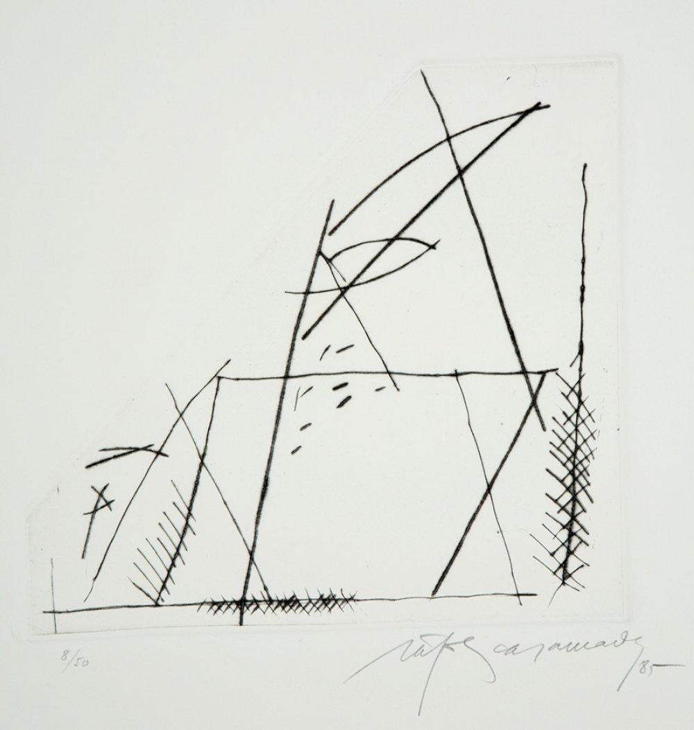 Albert Ràfols Casamada comparable auction result: albert r fols casamada barcelona 1923 2009 untitled 1985 etching copy 8 50 signed dated and justified by hand