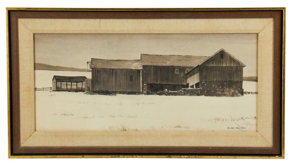 Mildred Sands Kratz comparable auction result: mildred sands kratz bucks county farm watercolor