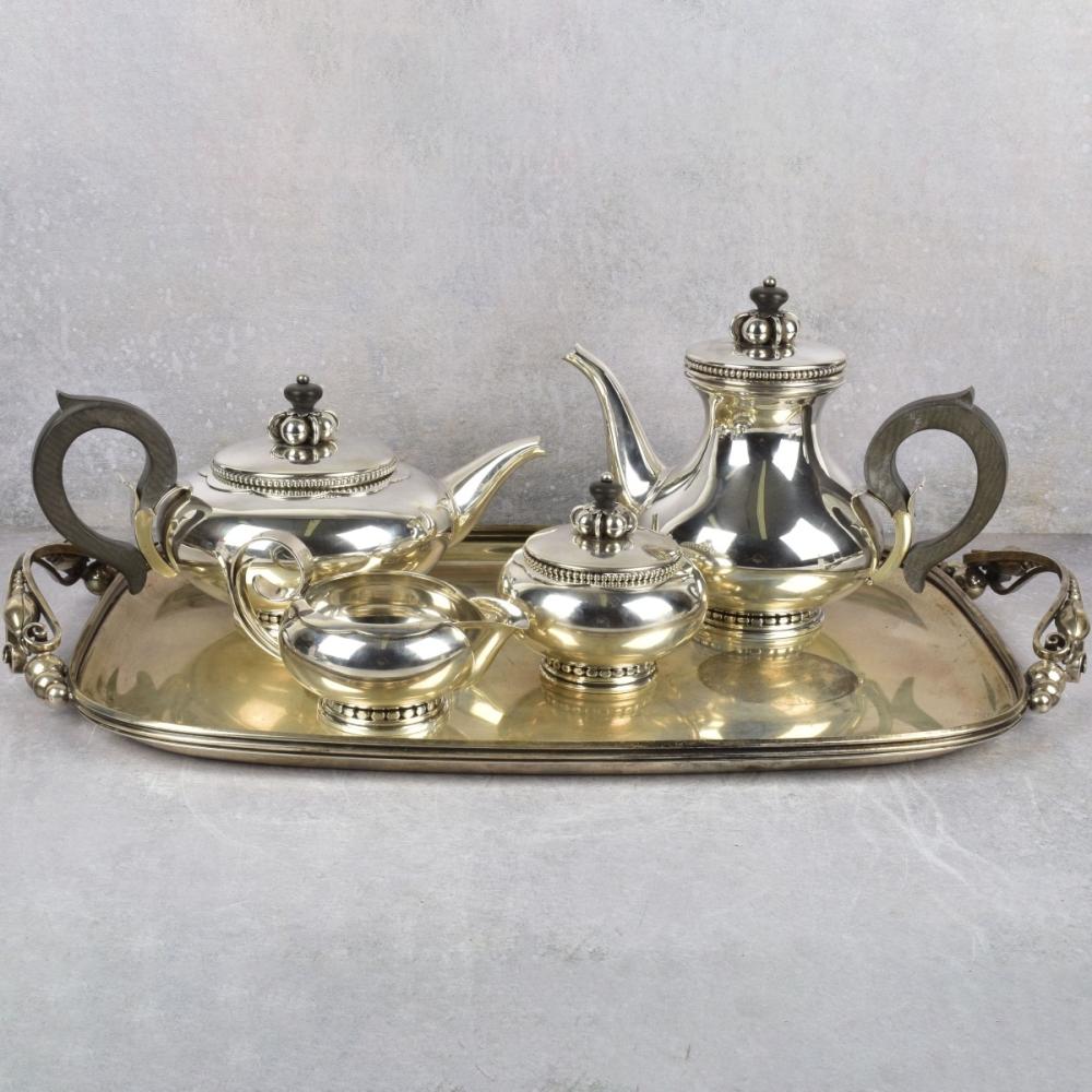 Alphonse La Paglia Sterling Silver Tea Set sold by Kodner Galleries, lot 131 — auction record photograph