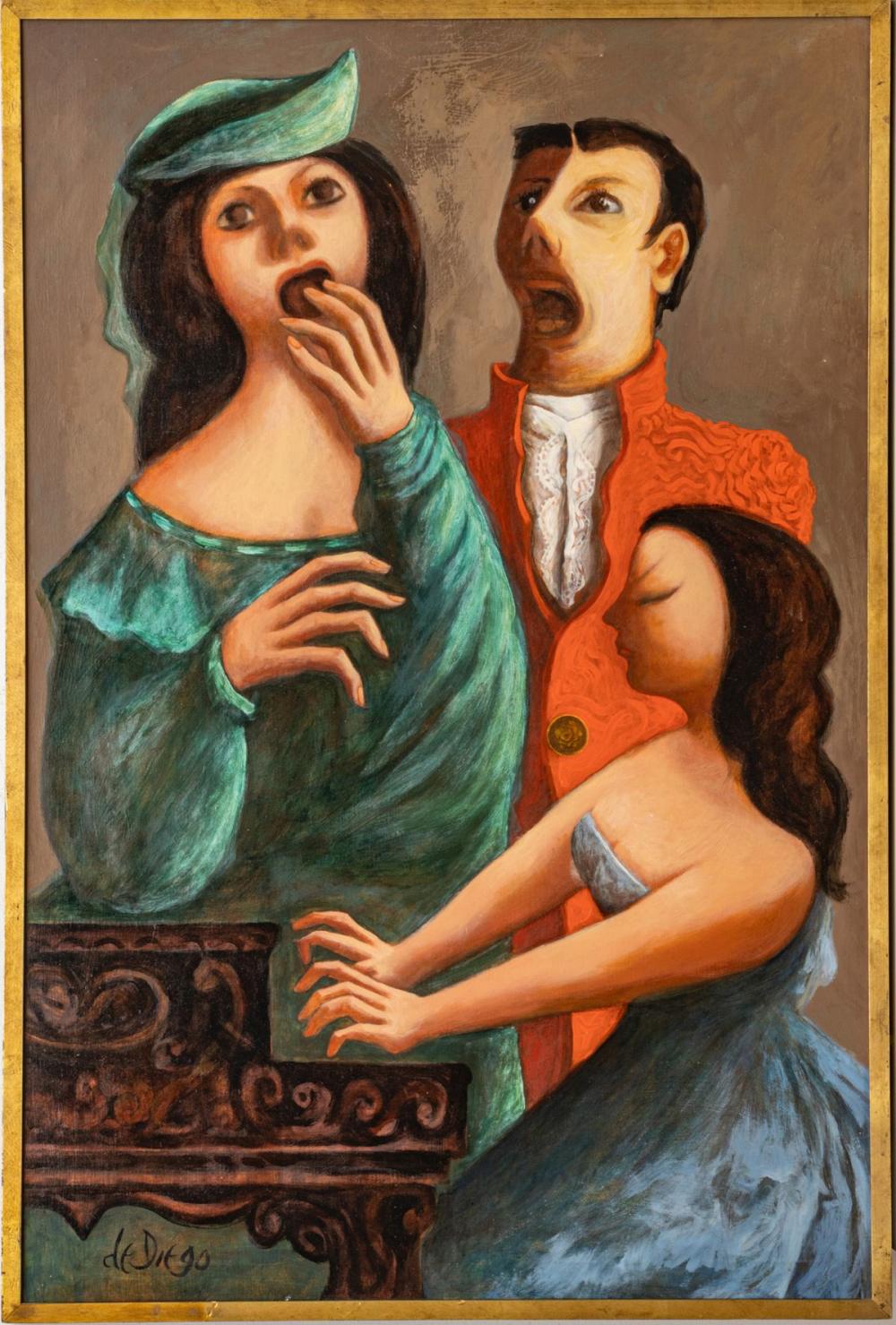 julio de diego spanish american 1900 1979 oil on canvas piano lesson h 48 w 32 frame size h 49 5 w 33 25 · DuMouchelles · 2026-01-23 Julio De Diego comparable auction result: julio de diego spanish american 1900 1979 oil on canvas piano lesson h 48 w 32 frame size h 49 5 w 33 25