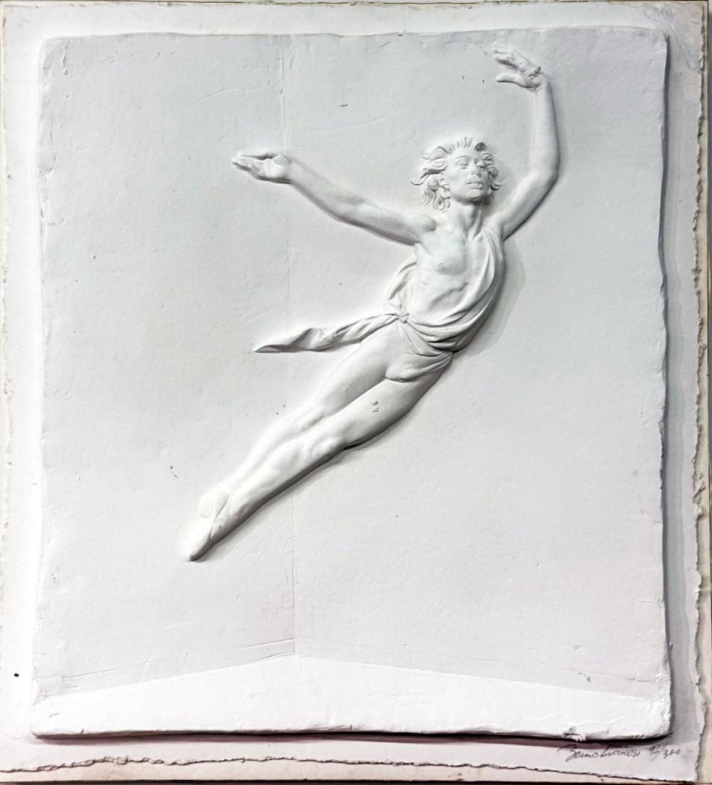 Bruno Lucchesi comparable auction result: bruno lucchesi american b 1926 cast paper relief ca 1980s le jeune homme h 28 5 w 26 5 depth 1 5