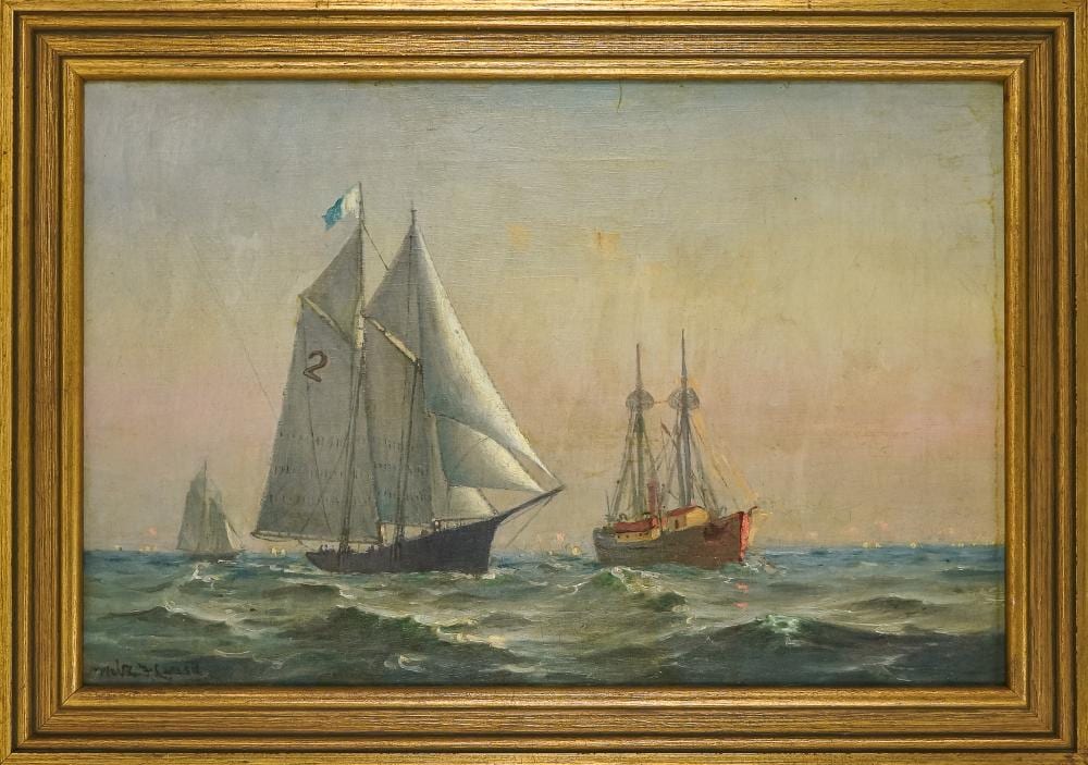 Walter Franklin Lansil comparable auction result: walter franklin lansil am 1846 1925 pilot boat louise