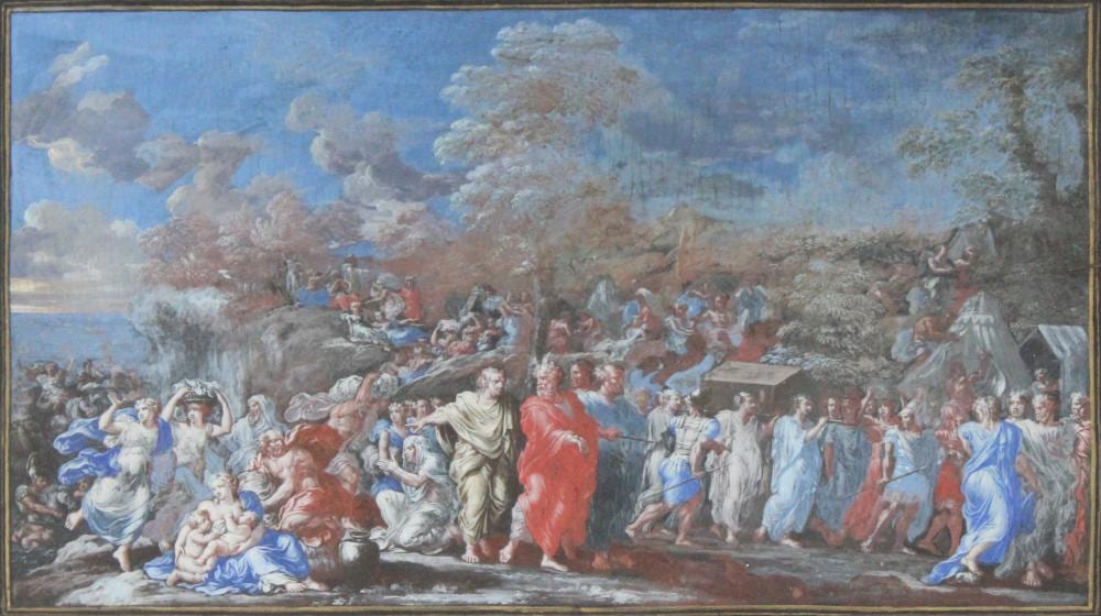 Filippo Lauri comparable auction result: filippo lauri 1623 1694 red sea paint on board