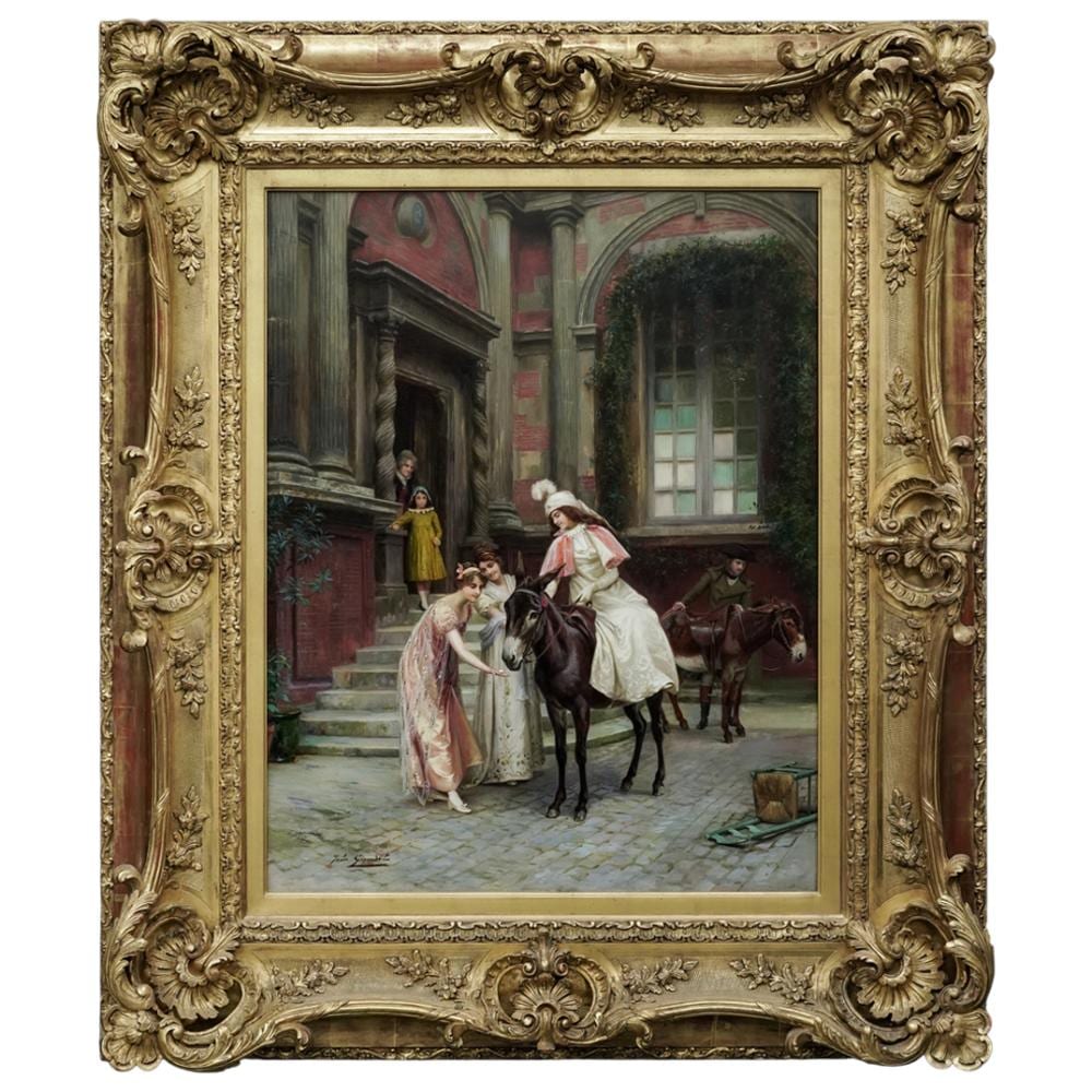 Jules Girardet comparable auction result: jules girardet french 1856 1938 oil on canvas courtyard painting