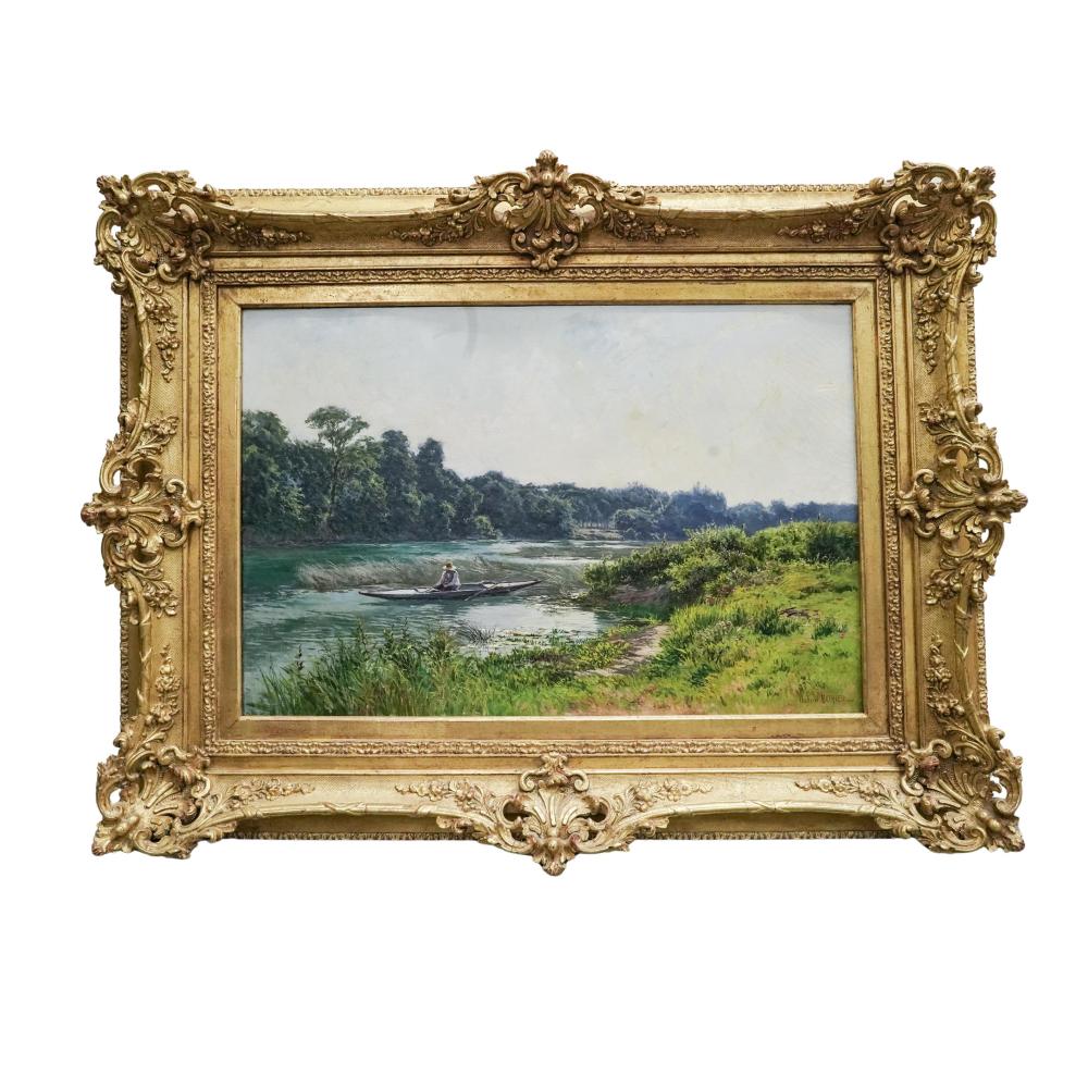 Gabriel Mathieu comparable auction result: gabriel mathieu french 1843 1921 oil on canvas landscape painting