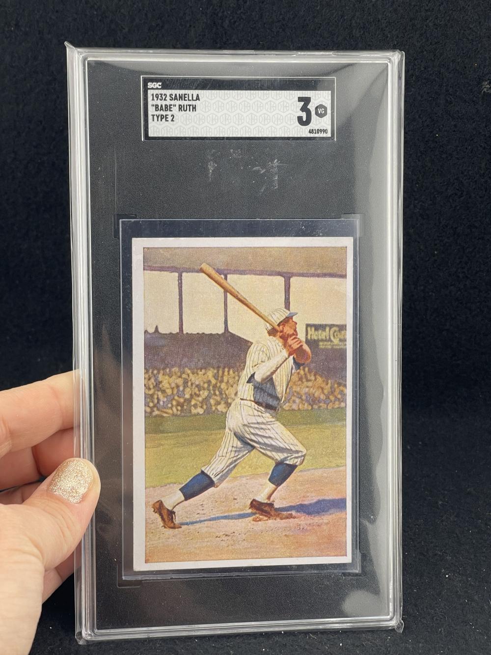 1932 Sanella Babe Ruth Type 2 Baseball Card sold by Mike Nichols Auctions, lot 284 — auction record photograph