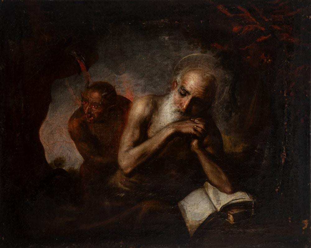 juan carre o de miranda avil s asturias 1614 madrid 1685 holy hermit tempted by the devil oil on canvas preserves original canvas · Setdart Auction House · 2026-01-28 Juan Carreño de Miranda comparable auction result: juan carre o de miranda avil s asturias 1614 madrid 1685 holy hermit tempted by the devil oil on canvas preserves original canvas