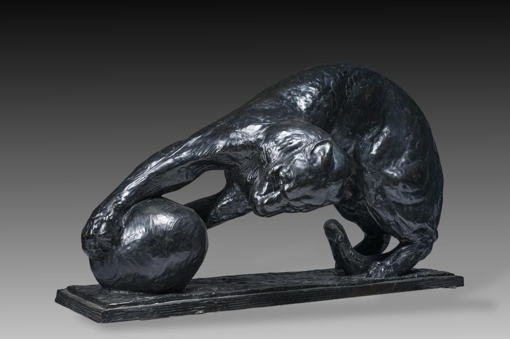 alb ric collin 1886 1962 leopard playing with a ball black patinated bronze de groeve foundry mark · Coronari Auctions · 2026-01-24 Albéric Collin comparable auction result: alb ric collin 1886 1962 leopard playing with a ball black patinated bronze de groeve foundry mark