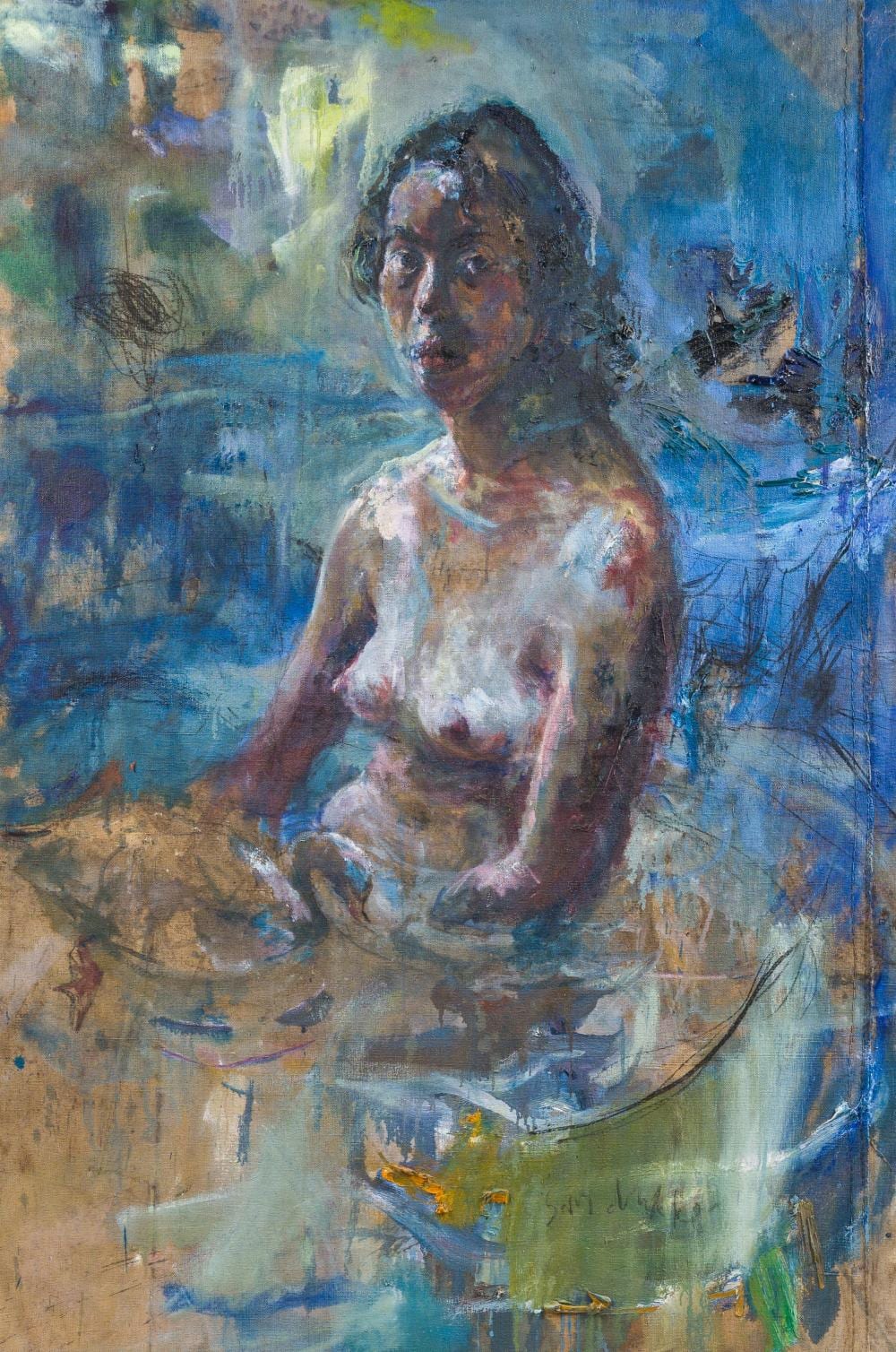 Sam Drukker comparable auction result: sam drukker 1957 vrouw in water woman in water acrylic oil and chalk on canvas dated 1995 1996
