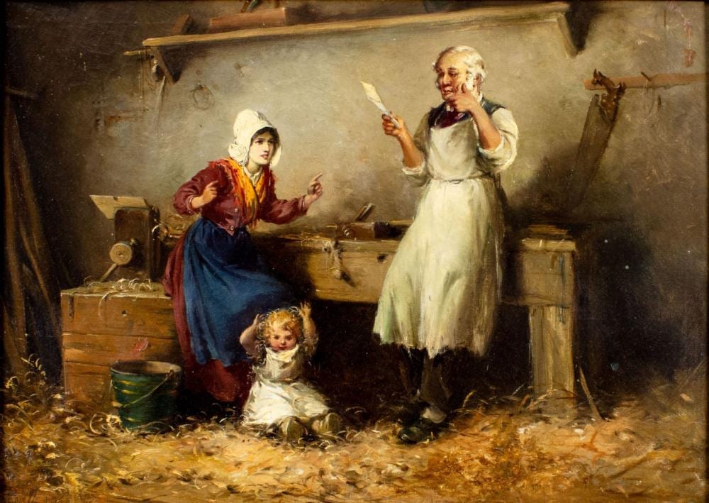 Alexander Rosell comparable auction result: alexander rosell uk 1859 1922 oil painting antique