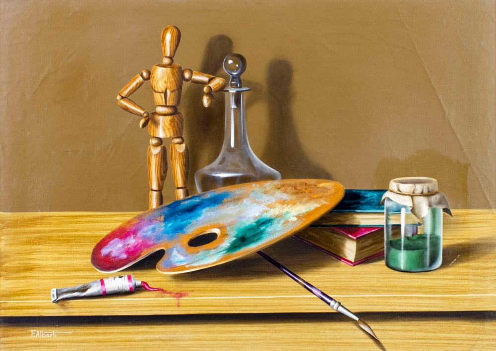 Francesco (1941) Alberti comparable auction result: francesco alberti italy 1941 1996 oil painting