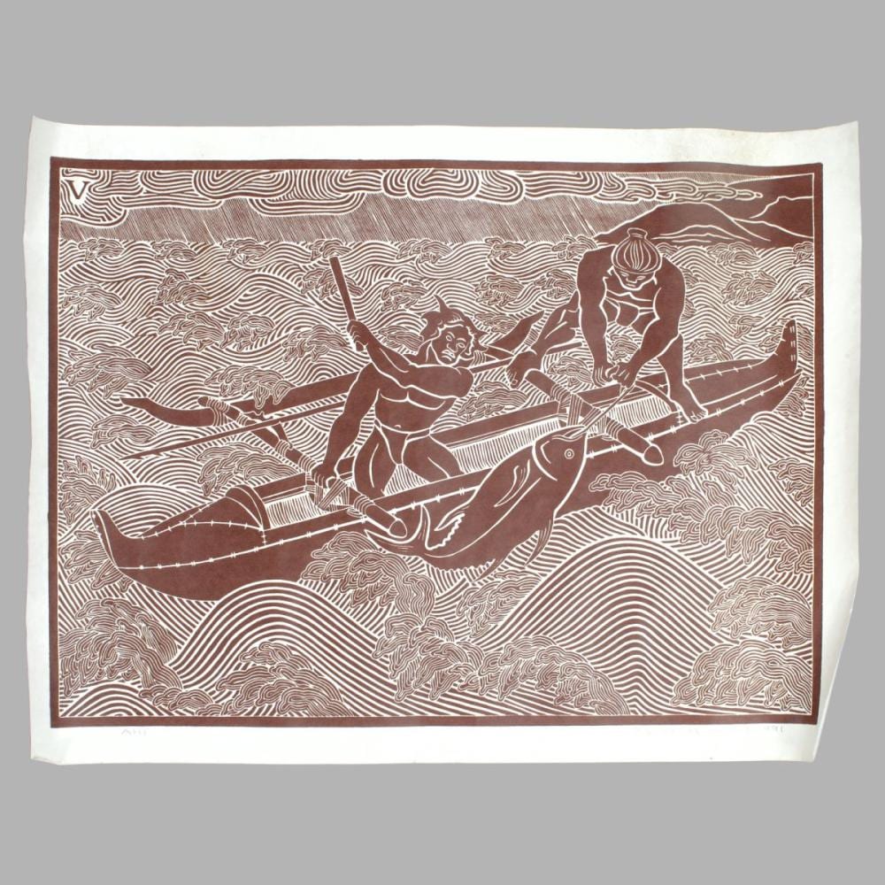 Dietrich Varez comparable auction result: dietrich varez ahi wood block print 1991