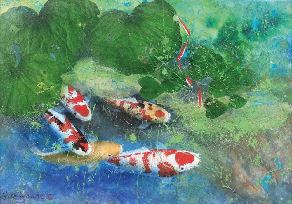 Chan  Jehan comparable auction result: jehan chan b 1937 2011 koi 1992