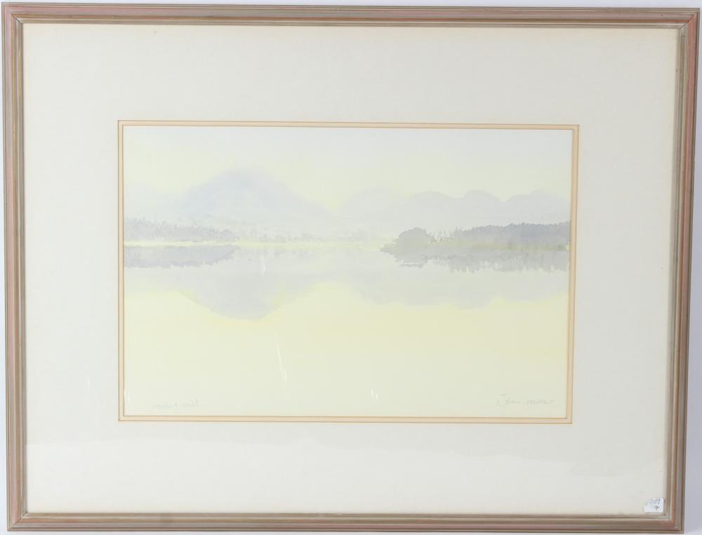 john miller 1931 2002 morning mist watercolour signed 32 x 49 5cm · John Nicholson's Fine Art Auctioneers & Valuers · 2026-01-14 John Miller comparable auction result: john miller 1931 2002 morning mist watercolour signed 32 x 49 5cm
