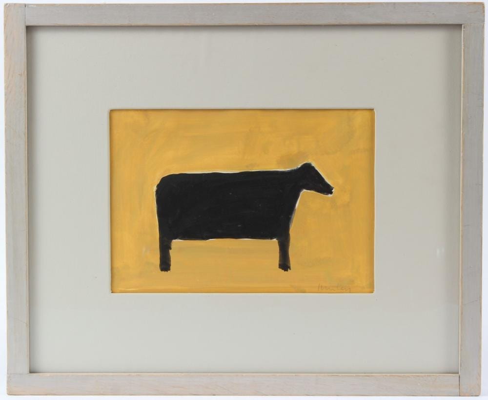 Peter Kinley comparable auction result: peter kinley 1926 1988 study of a cow mixed media signed 17 x 25cm