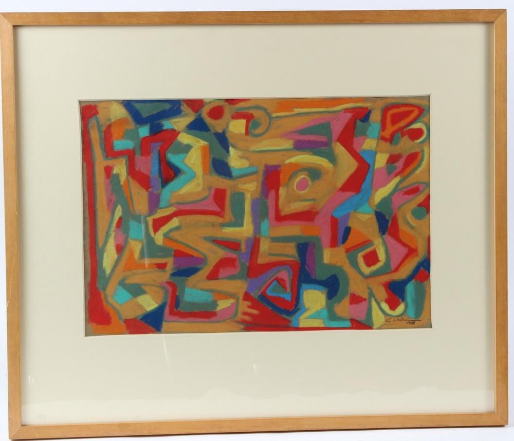 Gabriel Weissmann comparable auction result: gabriel weissmann 1944 1997 everybody razzle dazzle oil pastel signed and dated 1988 inscribed verso