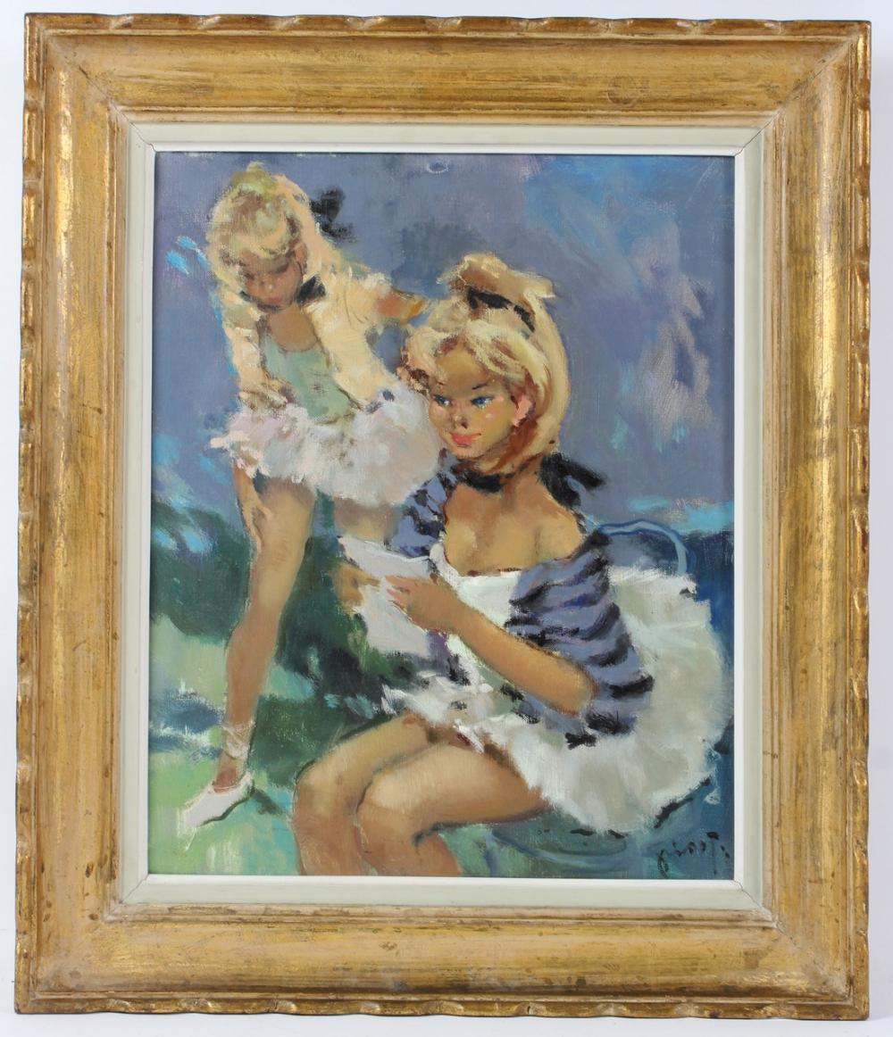 Pierre Grisot comparable auction result: pierre grisot 1911 1995 two ballet dancers oil on canvas signed 44 5 x 36cm