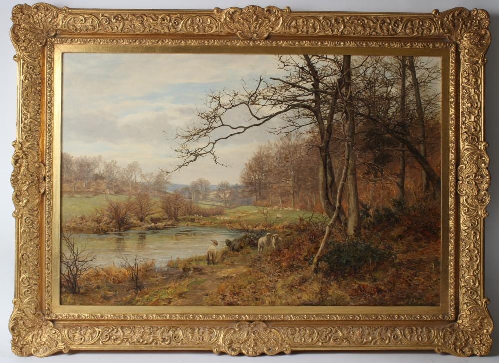 frank walton 1840 1928 autumnal river landscape oil on canvas signed 50 x 75cm · John Nicholson's Fine Art Auctioneers & Valuers · 2026-01-14 Frank Walton comparable auction result: frank walton 1840 1928 autumnal river landscape oil on canvas signed 50 x 75cm