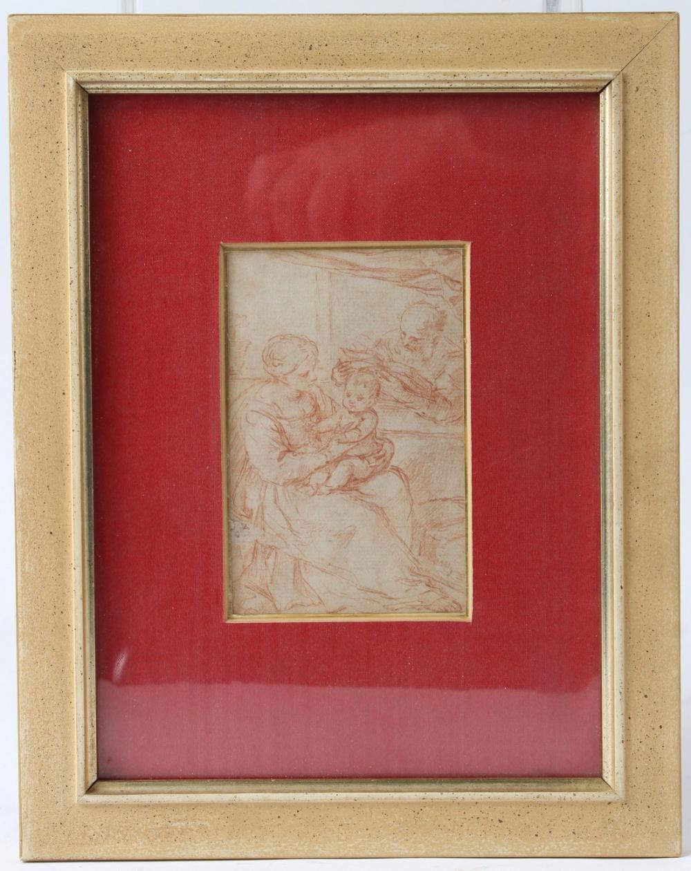 Simone Cantarini comparable auction result: simone cantarini 1612 1648 madonna and chalk red chalk paul michels d sseldorf gallery label 12 x 8cm