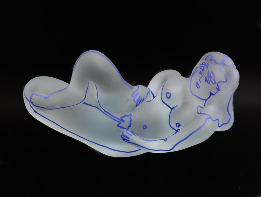 Richard Jolley comparable auction result: richard jolley american 20th c art glass female nude figure signed