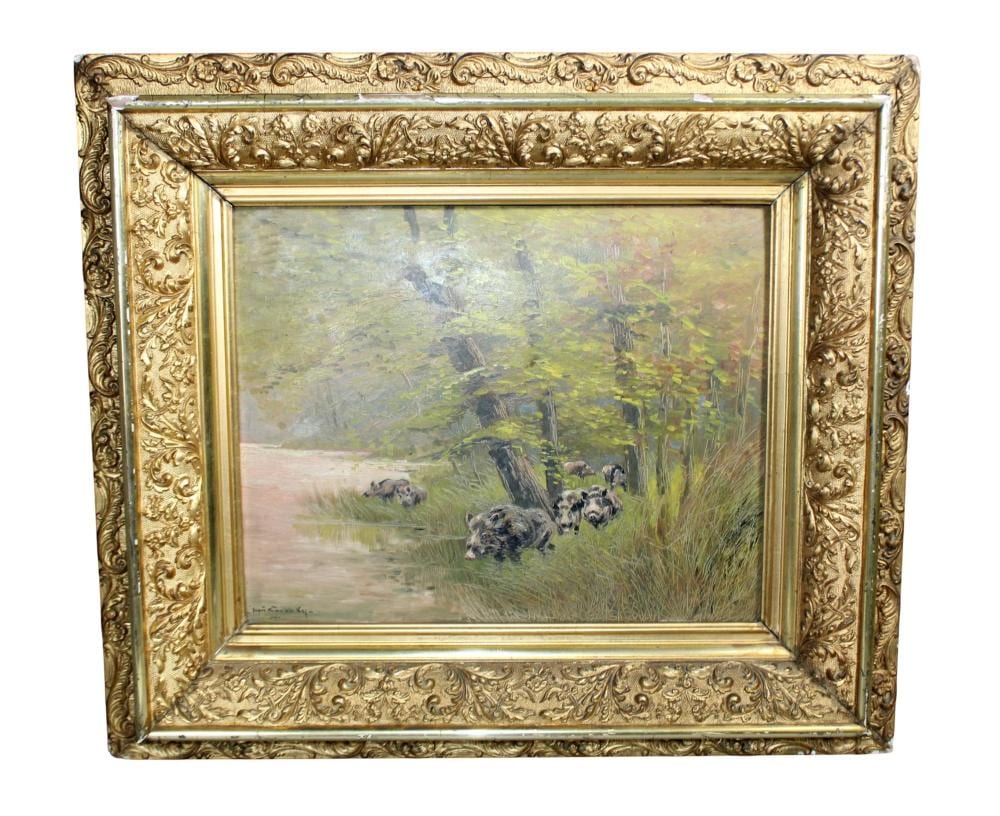 ivan ivanovitch kowalsky french 1839 1937 oil on artist board painting landscape with wild boars · King Galleries · 2026-01-17 Ivan Ivanovitch Kowalski comparable auction result: ivan ivanovitch kowalsky french 1839 1937 oil on artist board painting landscape with wild boars