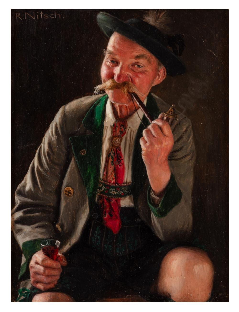 richard nitsch german 1866 1945 having a smoke · Chiswick Auctions · 2026-01-22 Richard Nitsch comparable auction result: richard nitsch german 1866 1945 having a smoke