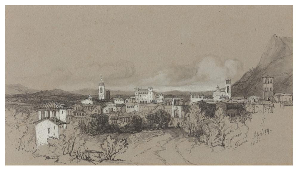Thomas Brabazon Aylmer comparable auction result: thomas brabazon aylmer british 1806 c 1856 view of terni italy from the east