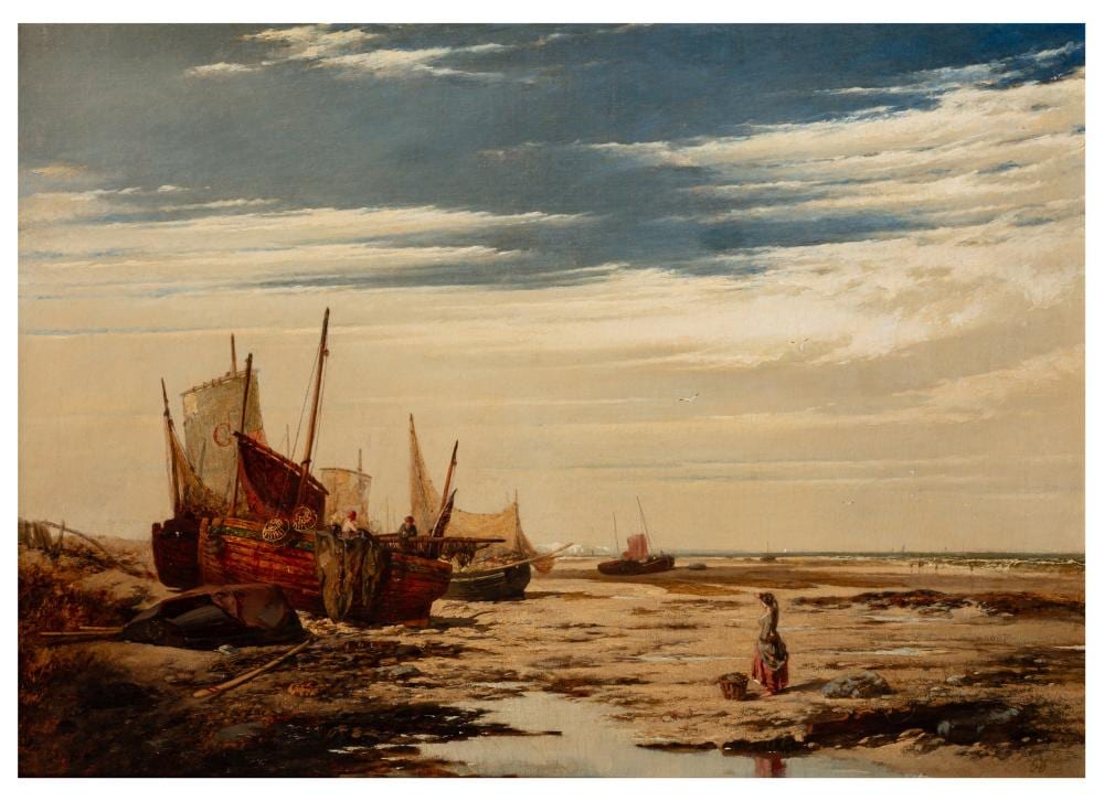 Henry Dawson comparable auction result: henry dawson british 1811 1878 preparing the fishing boats