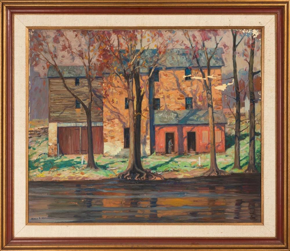 Alfred R. Mitchell comparable auction result: alfred r mitchell american 1888 1972 mill on the wissahickon fall 1927