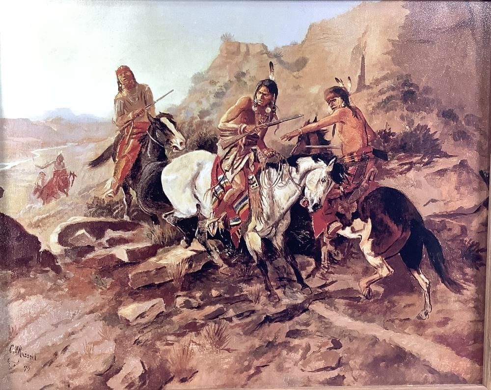 Charles Russell comparable auction result: charles russell the scouts native american print