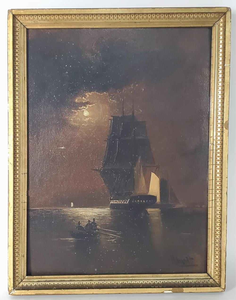Alexander Charles Stuart comparable auction result: alexander charles stuart american 1831 1898 nocturnal moonlit marine scene signed stuart lower right oil on board 16 x 12 framed 17 1 2 x 13 1 2