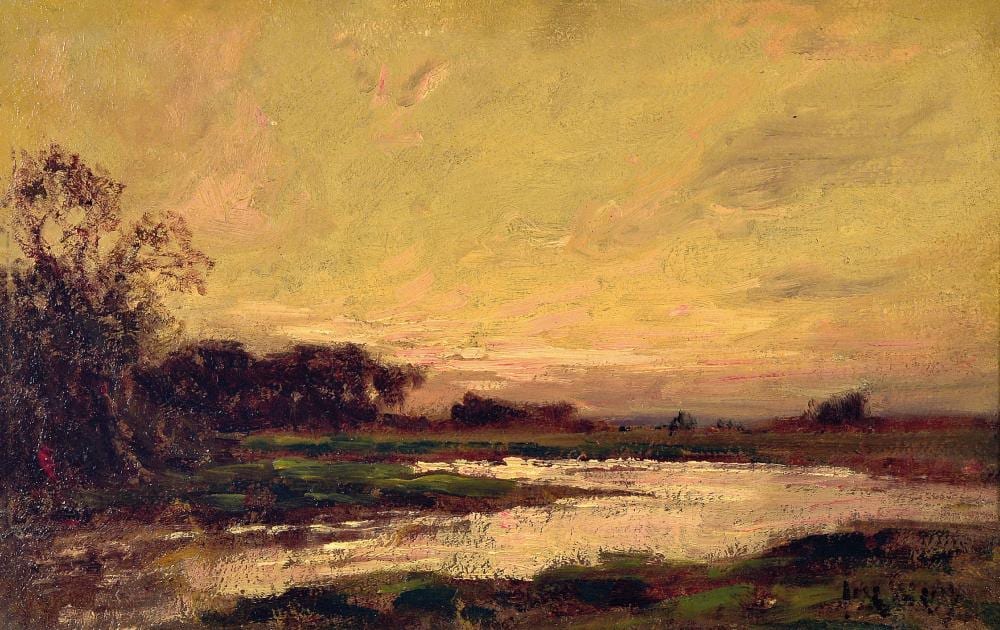 José Weiss comparable auction result: jose weiss 1859 1919 river landscape in the afterglow