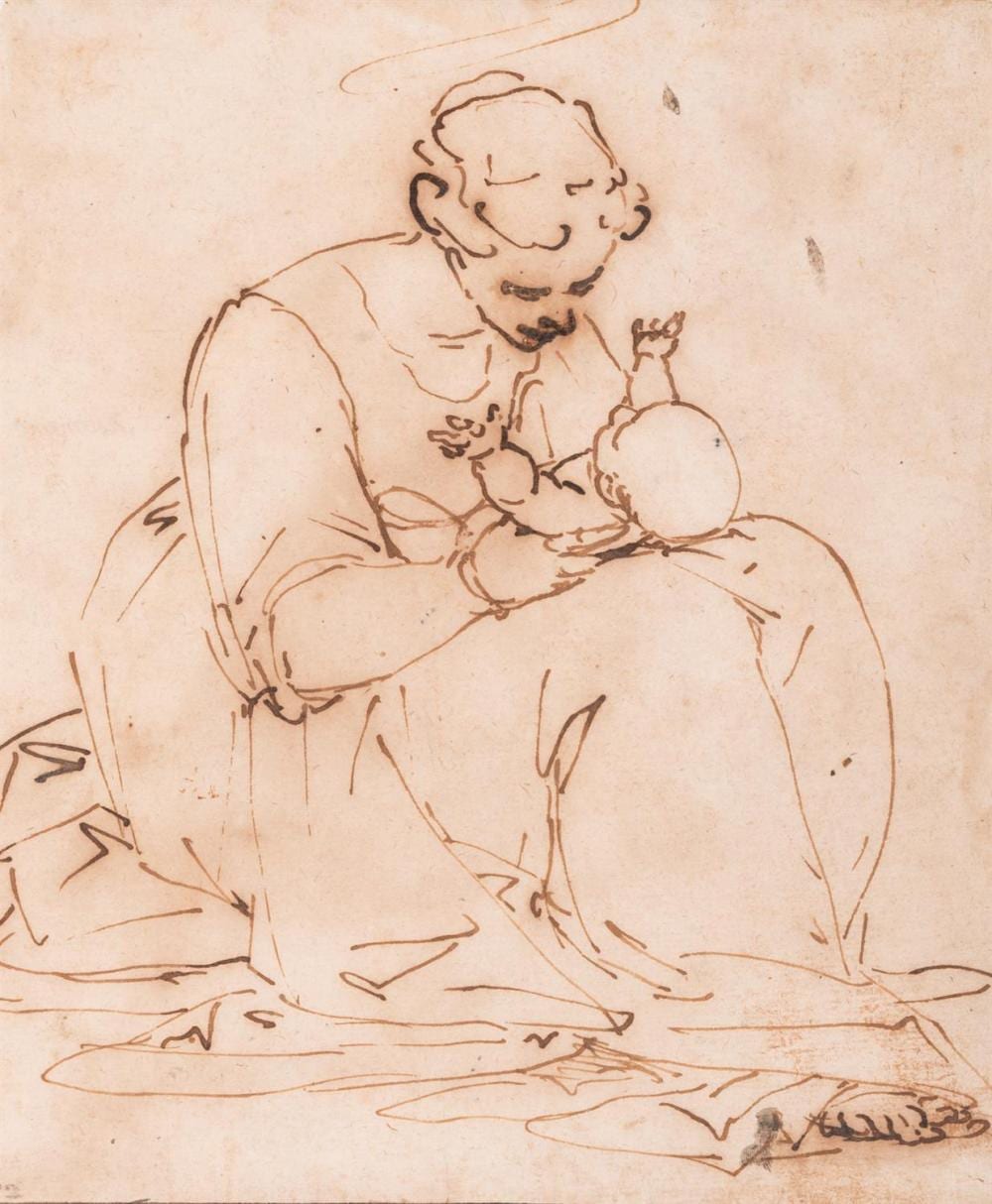 luca cambiaso italian 1527 1585 a mother holding a child on her lap · Dreweatts 1759 Fine Sales · 2026-01-28 Luca Cambiaso comparable auction result: luca cambiaso italian 1527 1585 a mother holding a child on her lap
