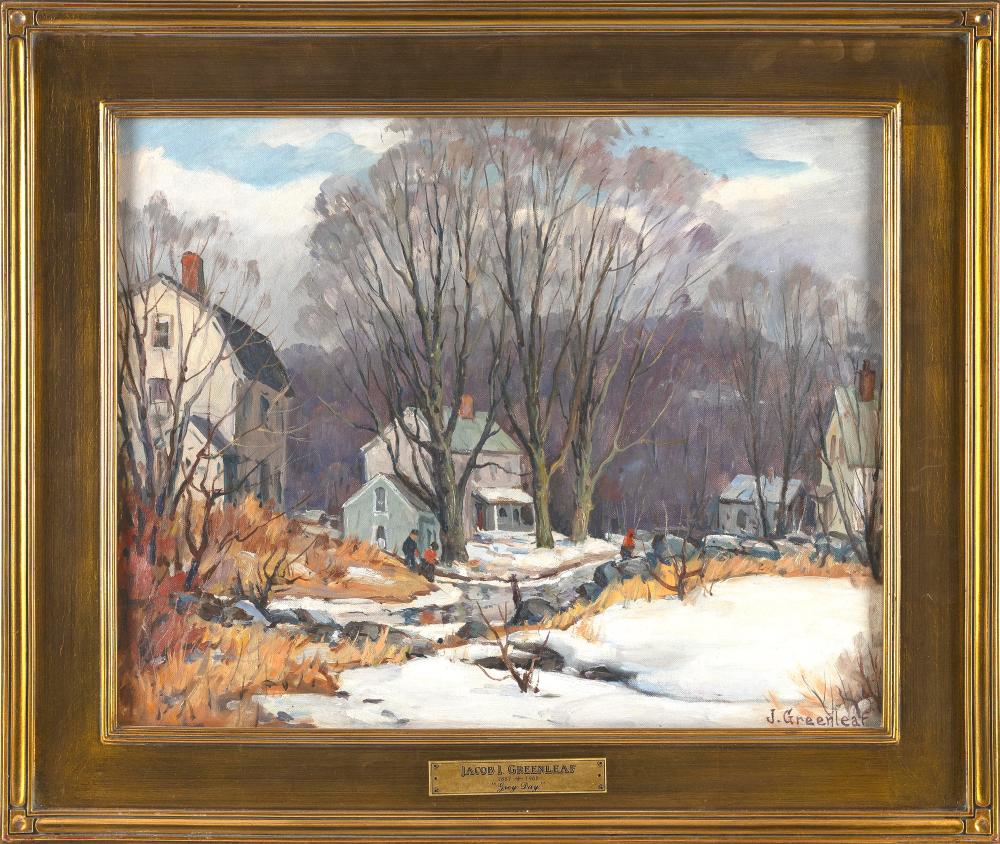 Jacob I. Greenleaf comparable auction result: jacob i greenleaf massachusetts 1887 1968 grey day oil on board 16 x 20 framed 21 x 25