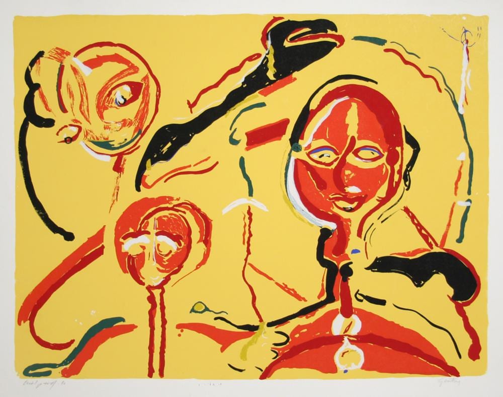 herbert gentry two red figures screenprint · RoGallery · 2026-01-29 Herbert Gentry comparable auction result: herbert gentry two red figures screenprint