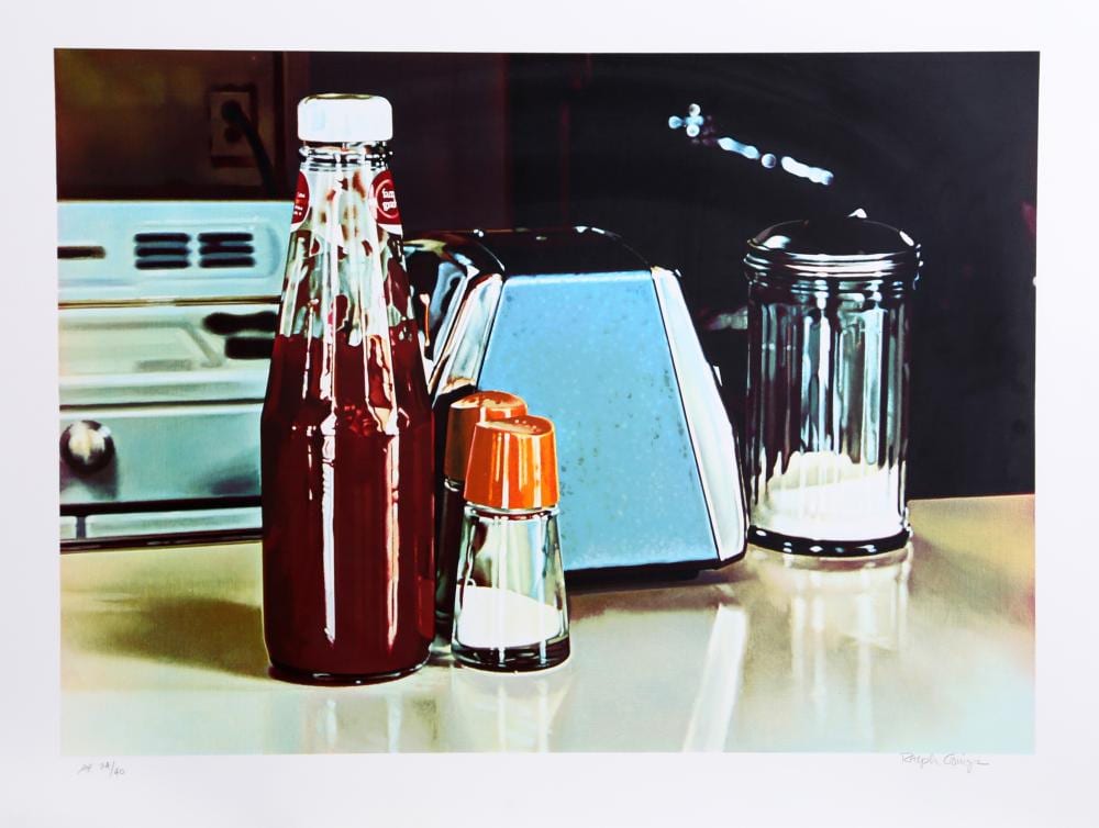Ralph Goings comparable auction result: ralph goings blue napkin holder screenprint