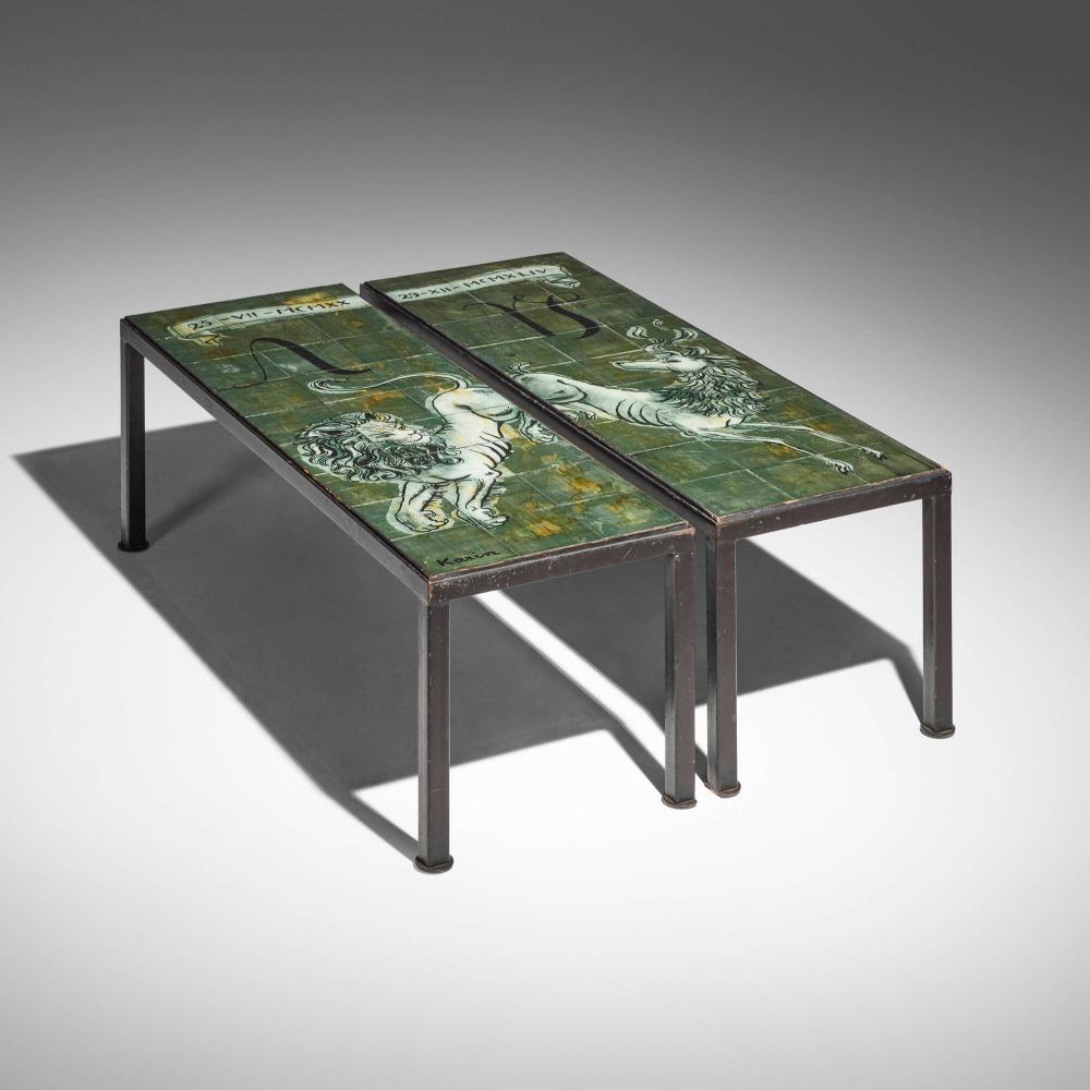 Karin van Leyden comparable auction result: karin van leyden coffee tables pair
