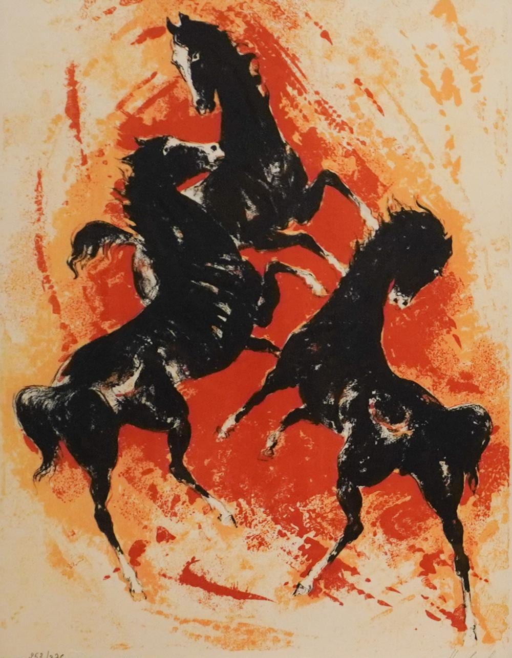 Denes De Holesch comparable auction result: denes de holesch hungarian 1910 1983 arabian horses lithograph in color signed l r and numbered 253 275 l l frame 27 1 4 x 21 3 4 in 69 2 x 55 2 cm