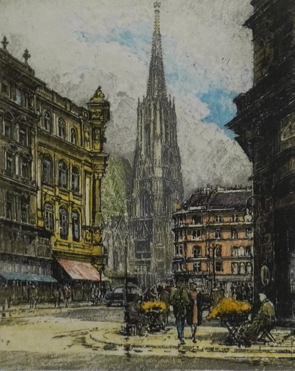 robert kasimir american 1914 2002 saint stephen s cathedral color engraving signed l c frame 19 x 16 1 2 in 48 3 x 41 9 cm · Weschler's · 2026-01-13 Robert Kasimir comparable auction result: robert kasimir american 1914 2002 saint stephen s cathedral color engraving signed l c frame 19 x 16 1 2 in 48 3 x 41 9 cm