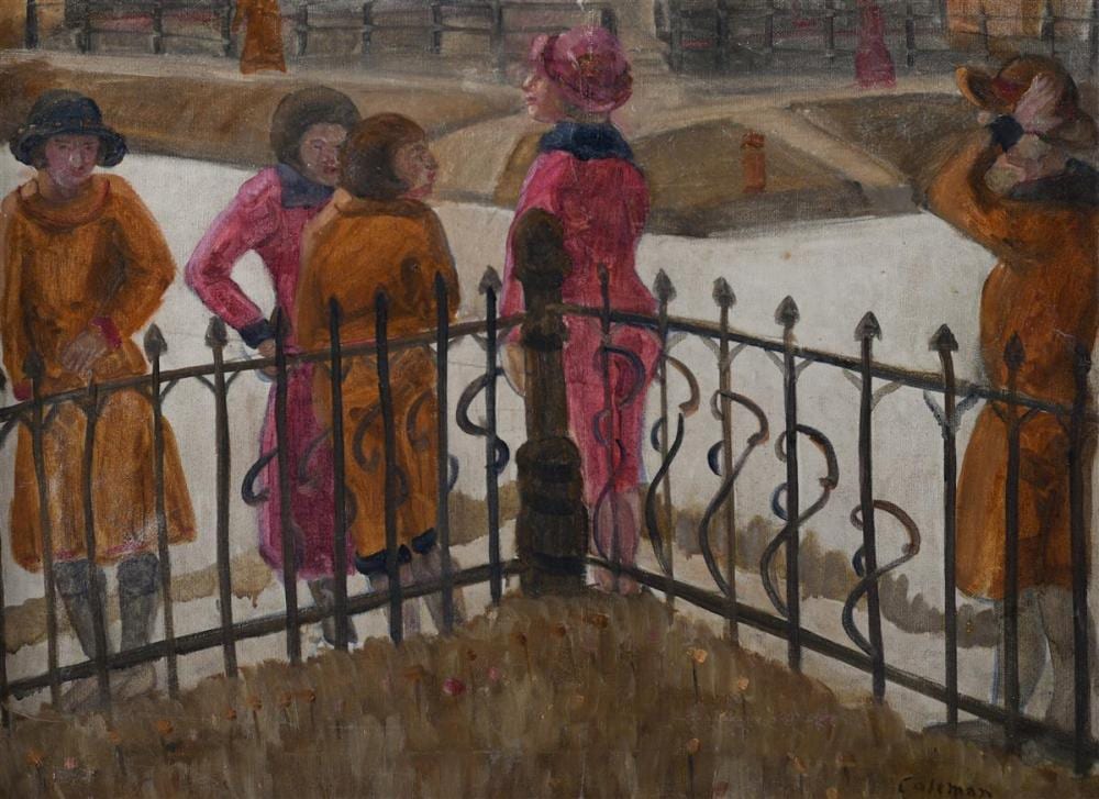 Glenn O. Coleman comparable auction result: glenn o coleman american 1887 1932 washington square and fifth avenue new york ca 1930 oil on canvas 16 1 2 x 22 in