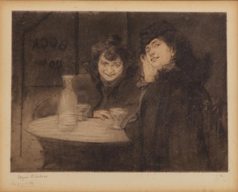 Edgar Chahine comparable auction result: edgar chahine armenian 1874 1947 les gigolettes etching