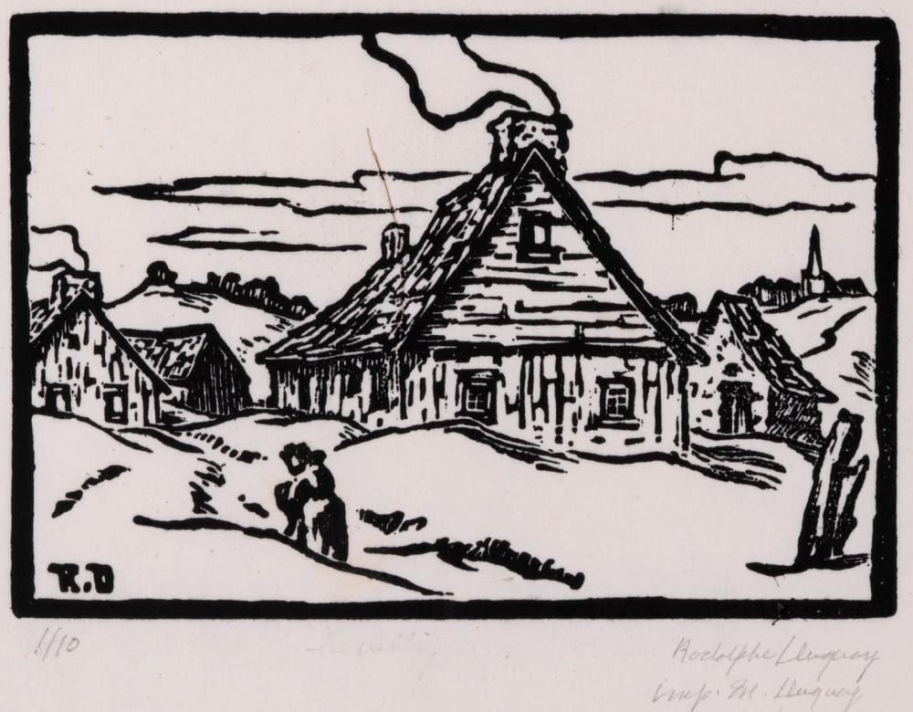 Rodolphe Duguay comparable auction result: rodolphe duguay village scene