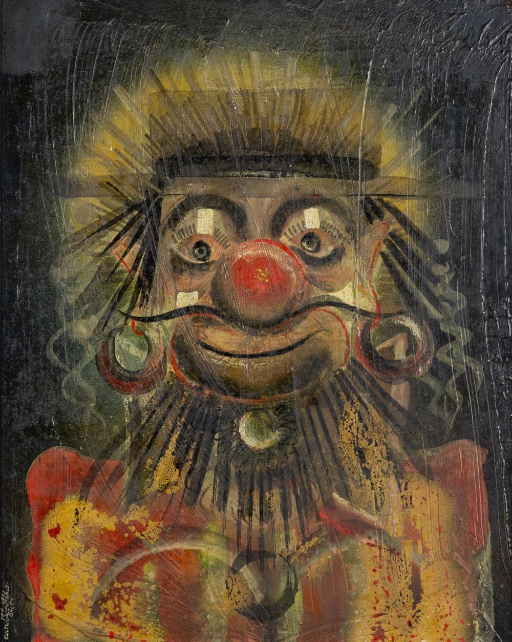 Jef (1939) Geys comparable auction result: jef geys 1934 2018 portrait of a clown oil on panel