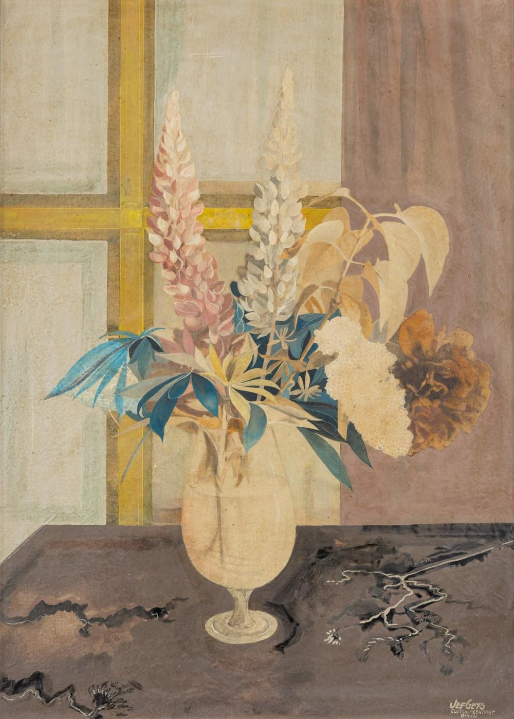 Jef (1939) Geys comparable auction result: jef geys 1934 2018 still life with a bouquet of flowers acrylic on canvas toile