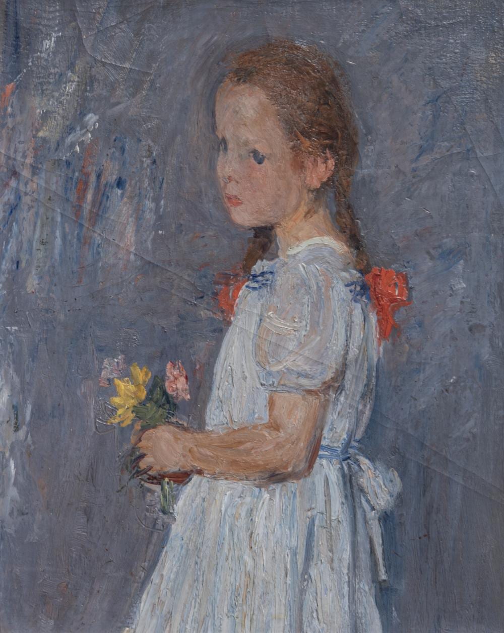 Albert van Dyck comparable auction result: albert van dyck 1902 1951 portrait of lena holding flowers oil on canvas 65 x 45 cm 25 5 x 17 7 in frame 74 x 63 cm 29 1 x 24 8 in