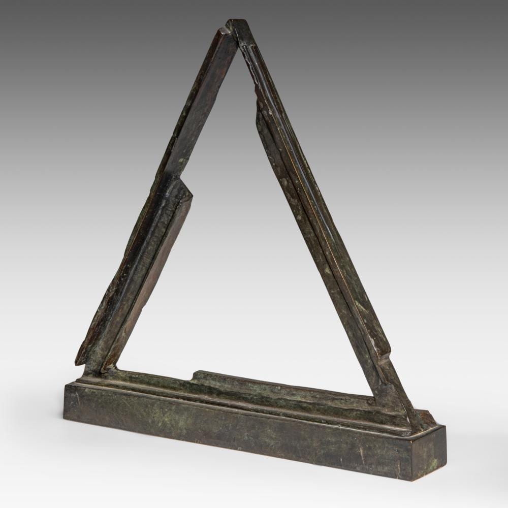 Bruno Romeda comparable auction result: bruno romeda 1933 2017 triangle bronze sculpture 1 8 signed and dated 19 95 55 x 8 x 55 cm 21 64 x 3 14 x 21 64 in