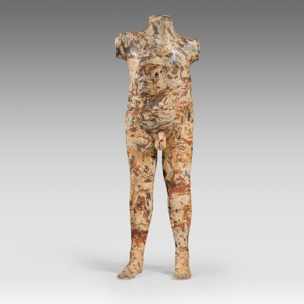José Vermeersch comparable auction result: jos vermeersch 1922 1997 male figure 1985 terracotta with marble imitation h 110 cm